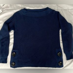Vince Camuto 100% Cotton Navy Boatneck Sweater Size Small